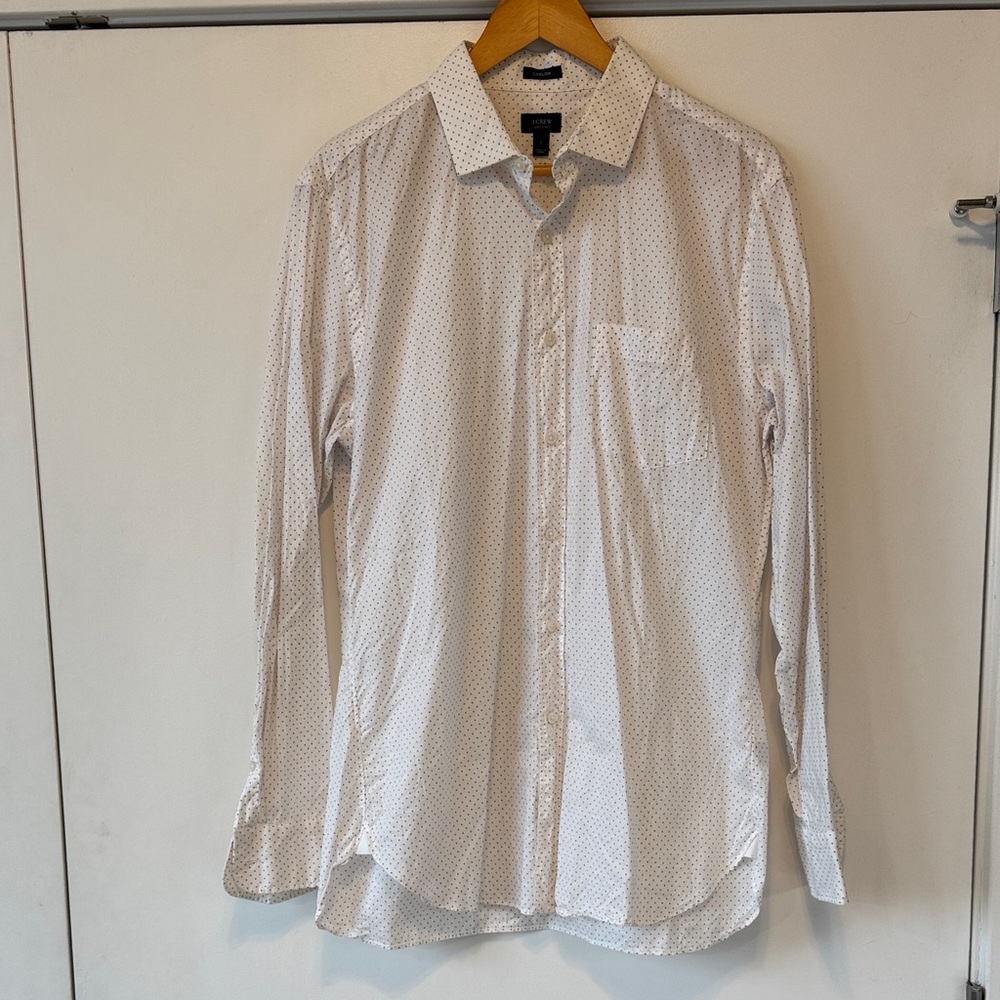 J. Crew White Dress Shirt with Subtle Pattern